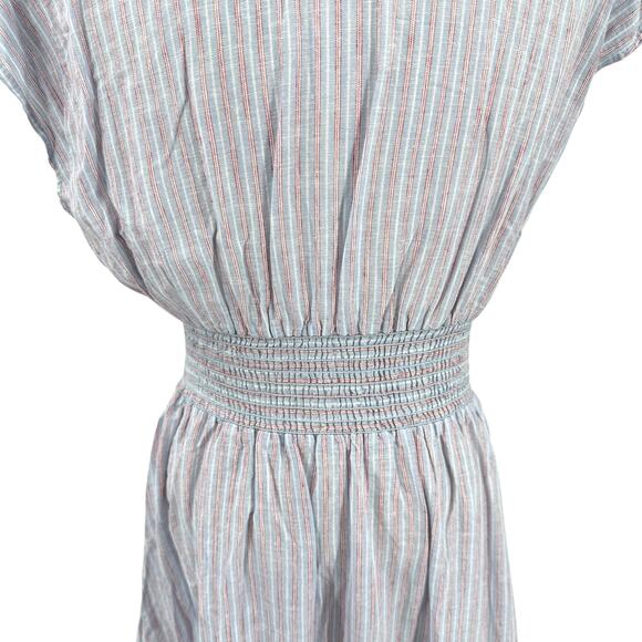 Max Studio Womens Linen Cotton Shirt Dres Blue Stripe Size Small NWT - Picture 6 of 10